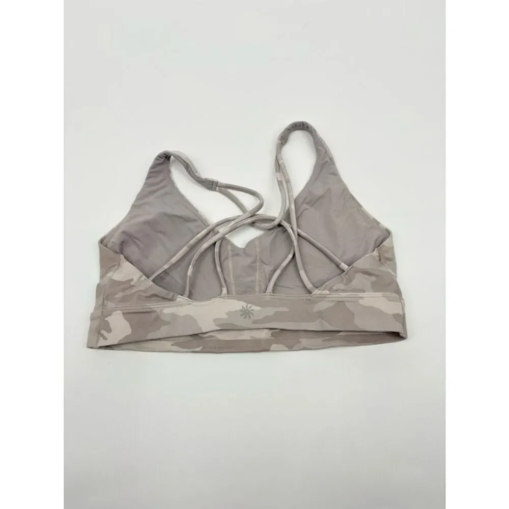 Athleta | Women's Taupe Camo Strappy Sports Bra